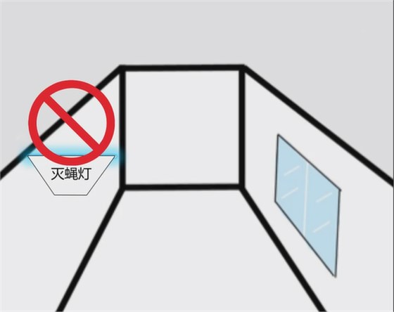 粘捕式滅蠅燈避免正對(duì)門窗